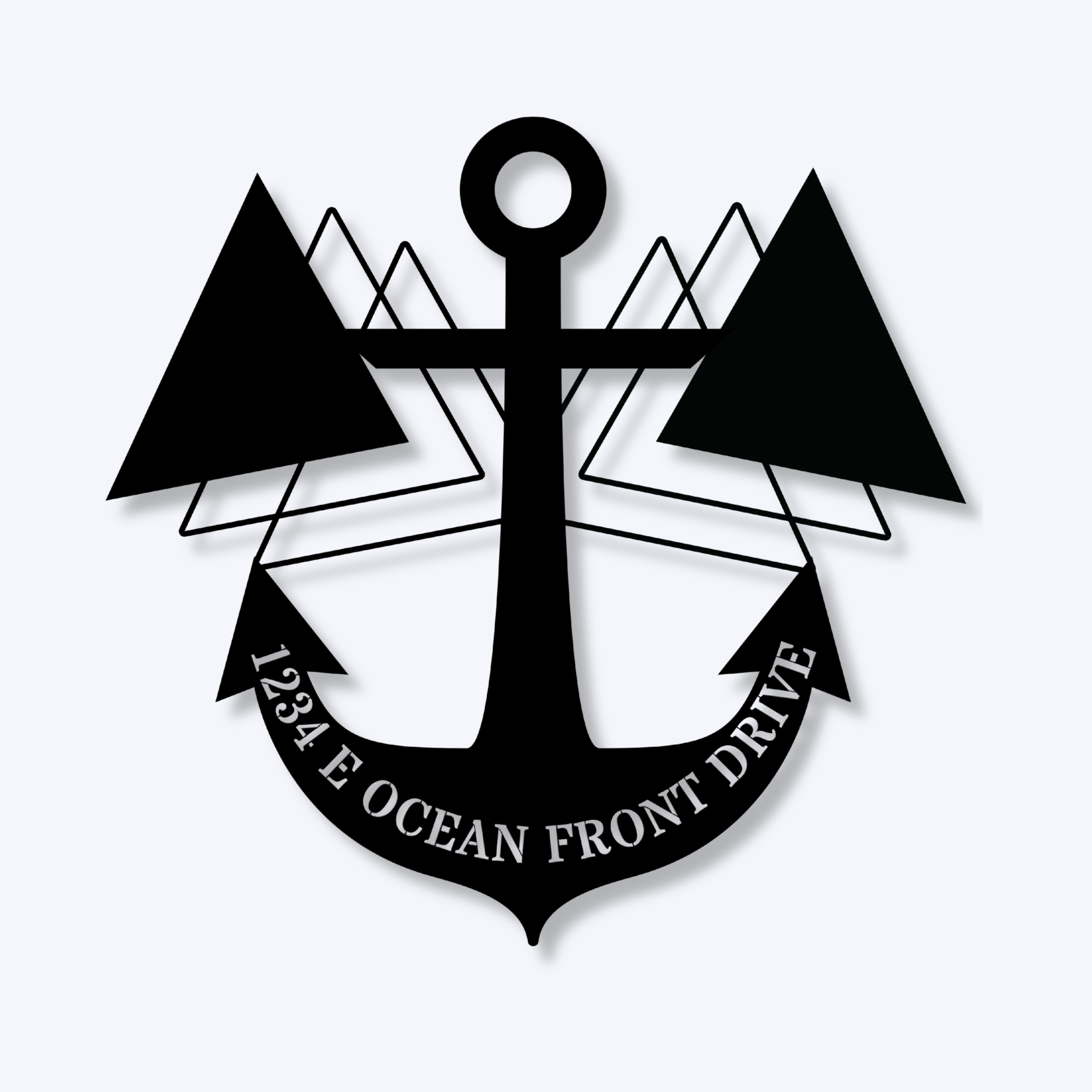 Anchor Metal Address Sign for Home
