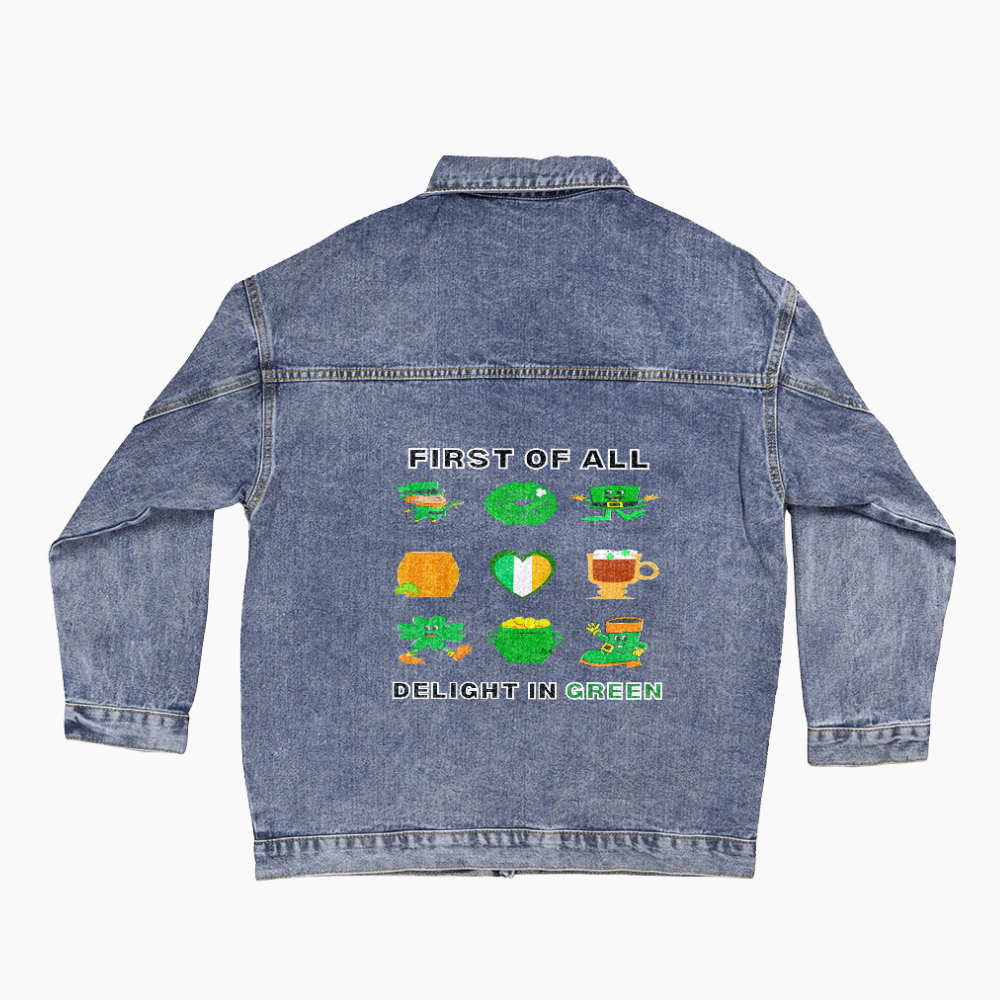 Irish Green Denim Jacket for St. Patrick’s Day