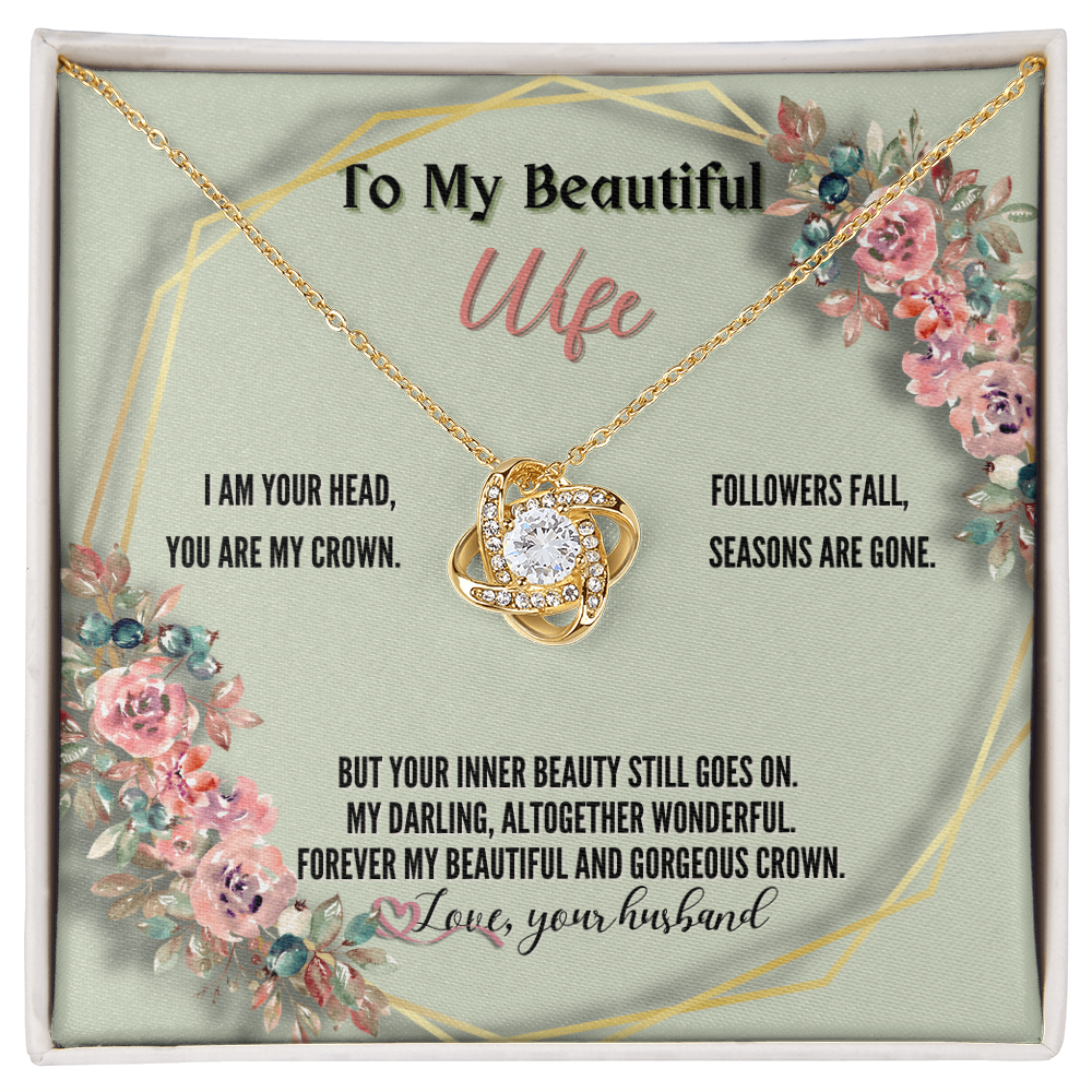 To My Beautiful Wife from Husband - Love Knot Necklace