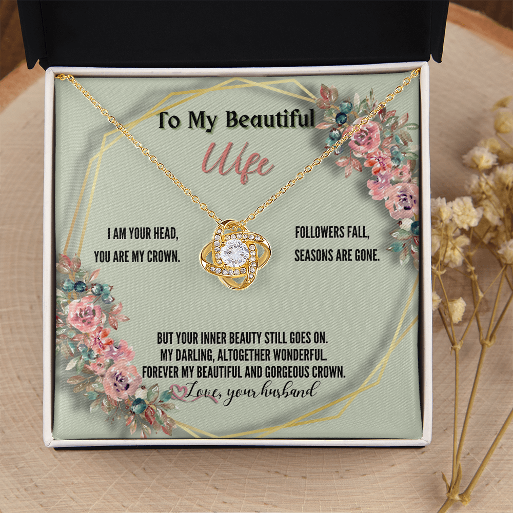 To My Beautiful Wife from Husband - Love Knot Necklace