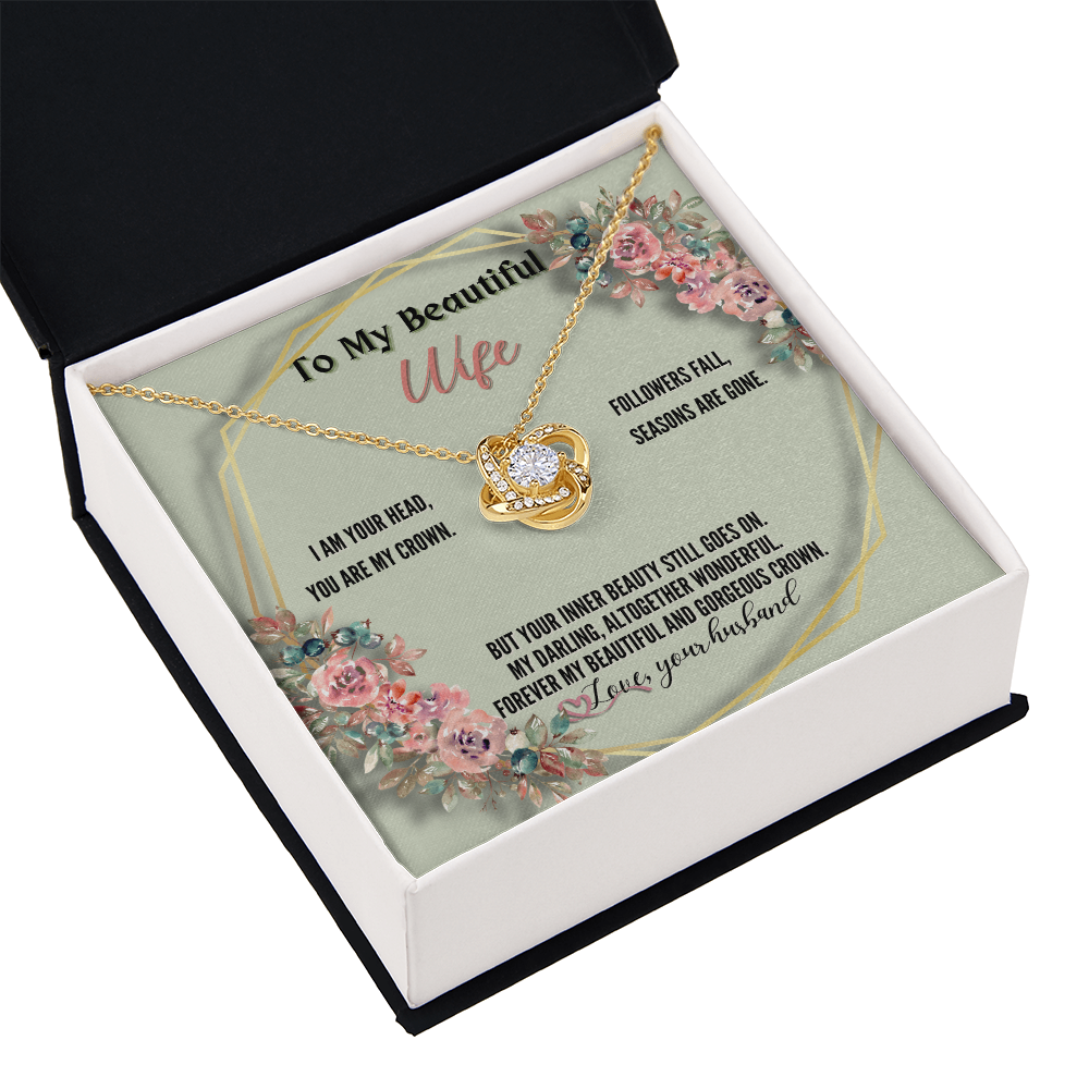 To My Beautiful Wife from Husband - Love Knot Necklace