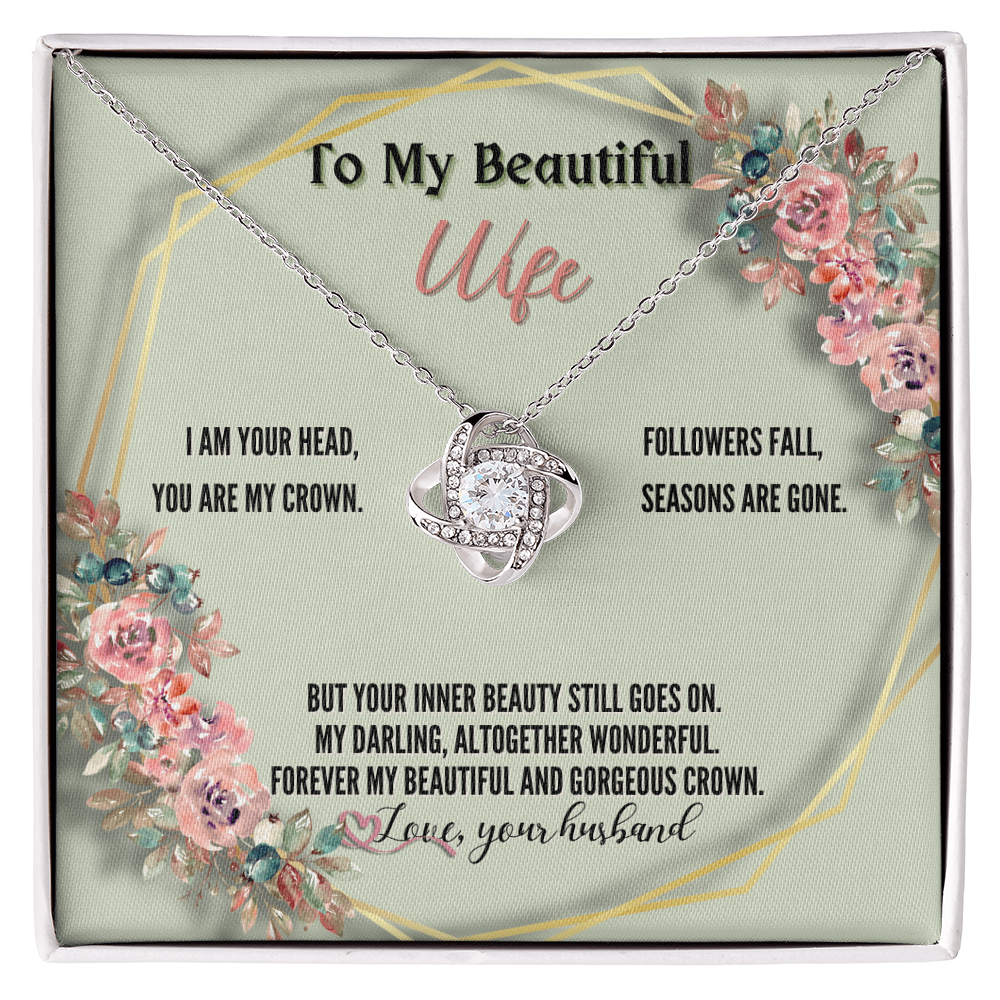 To My Beautiful Wife from Husband - Love Knot Necklace