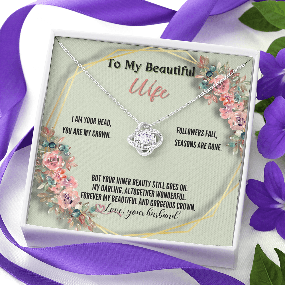 To My Beautiful Wife from Husband - Love Knot Necklace