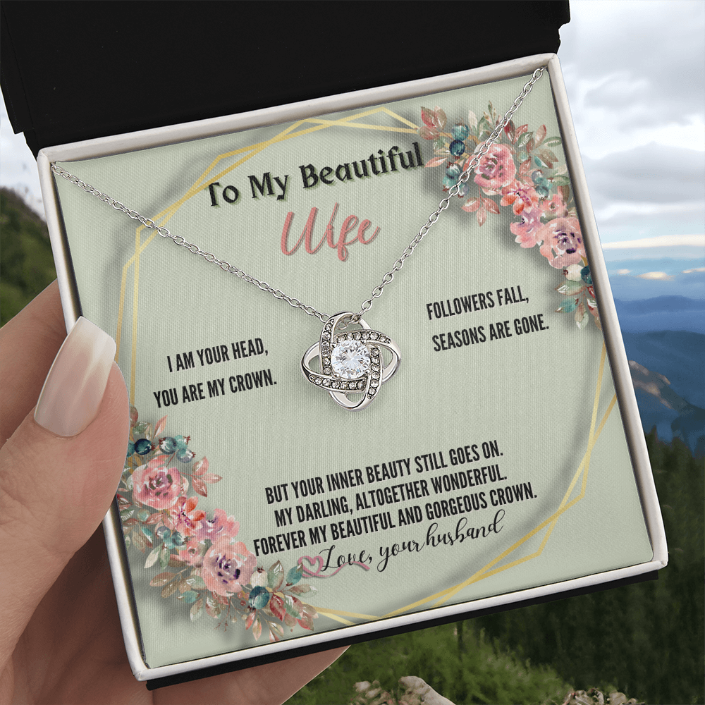 To My Beautiful Wife from Husband - Love Knot Necklace