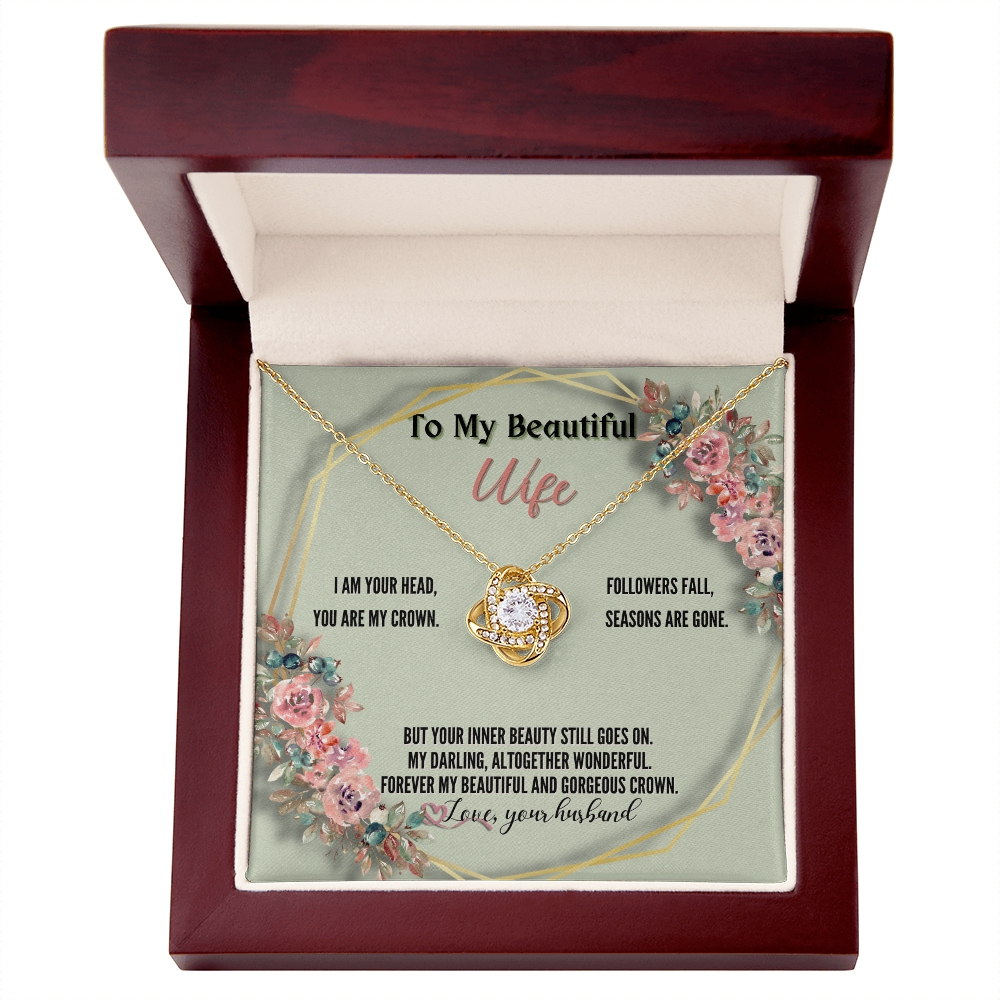 To My Beautiful Wife from Husband - Love Knot Necklace