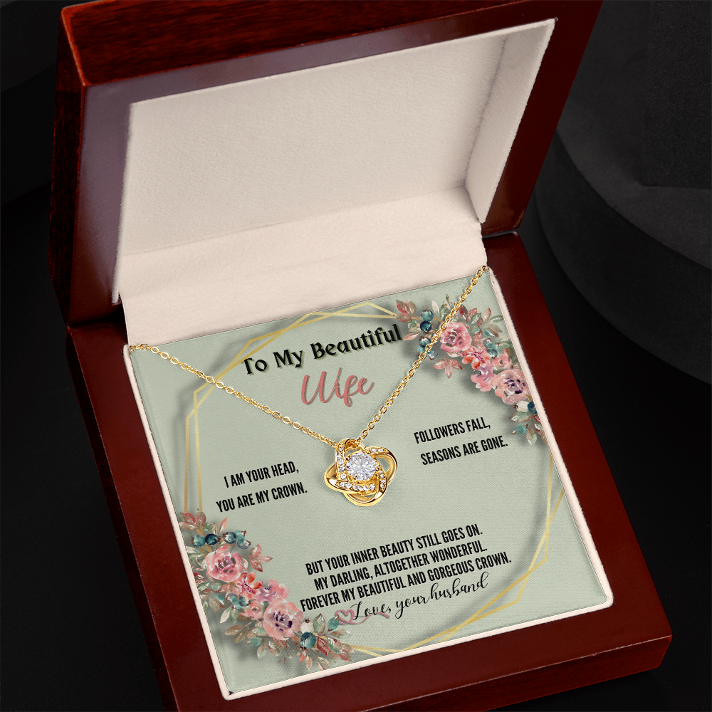 To My Beautiful Wife from Husband - Love Knot Necklace