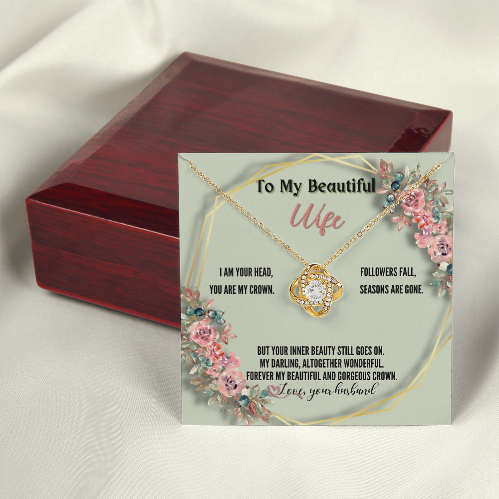 To My Beautiful Wife from Husband - Love Knot Necklace