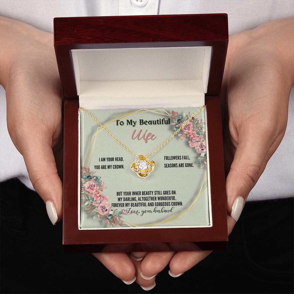 To My Beautiful Wife from Husband - Love Knot Necklace