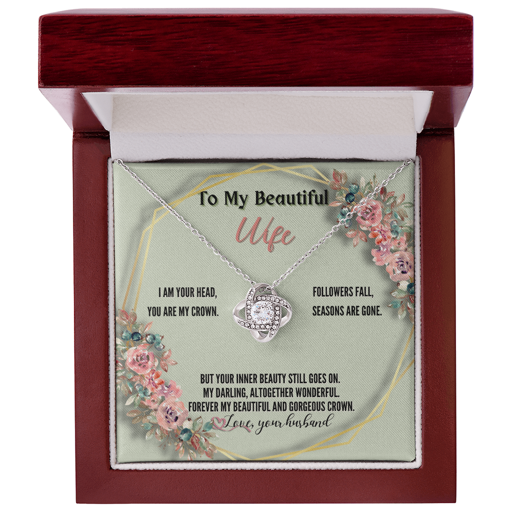 To My Beautiful Wife from Husband - Love Knot Necklace