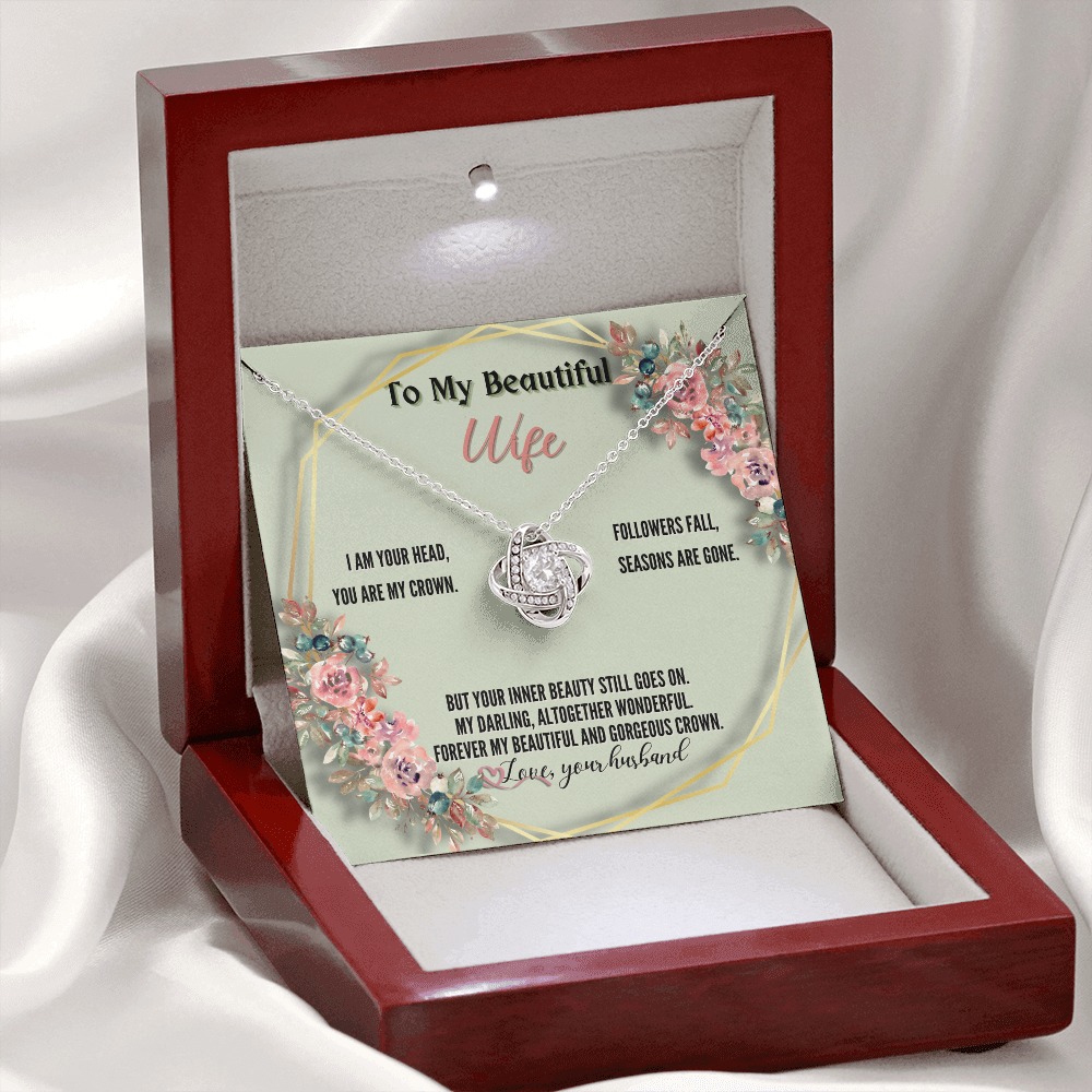 To My Beautiful Wife from Husband - Love Knot Necklace