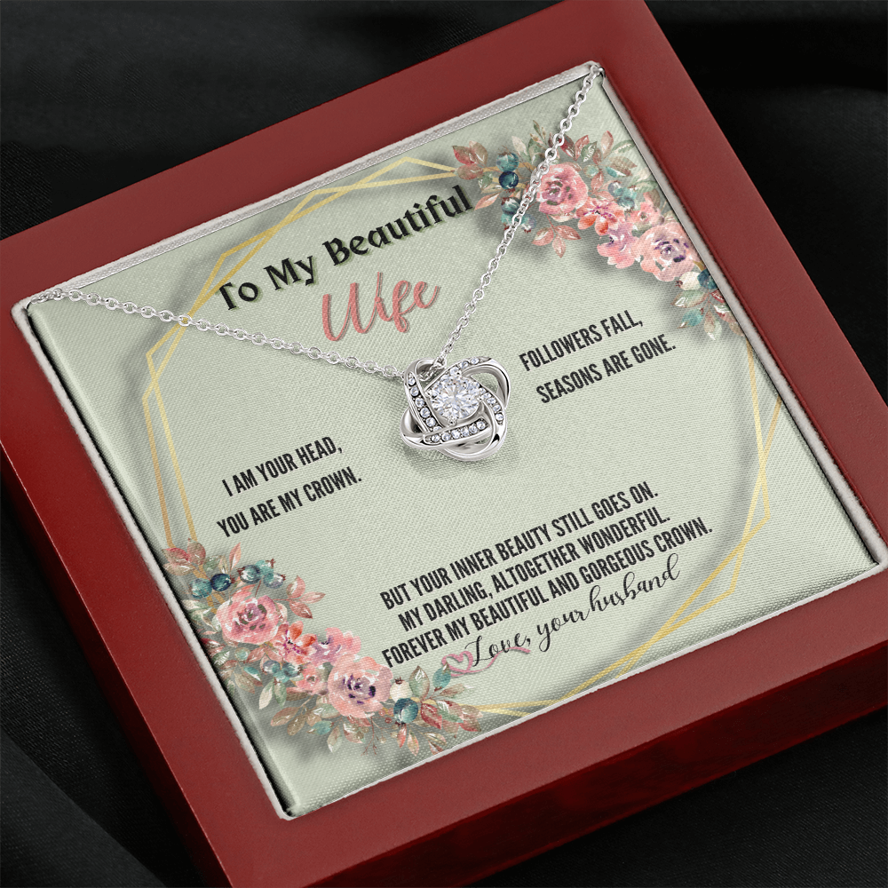 To My Beautiful Wife from Husband - Love Knot Necklace