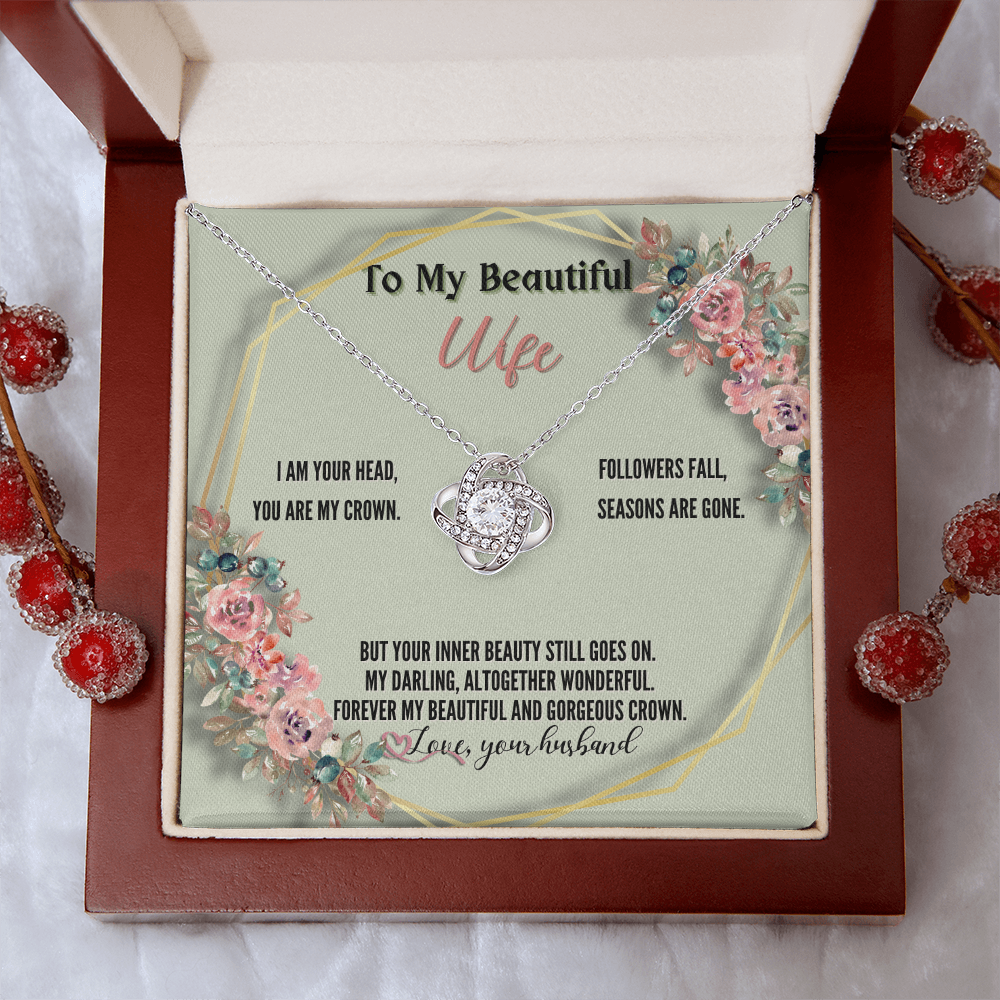 To My Beautiful Wife from Husband - Love Knot Necklace