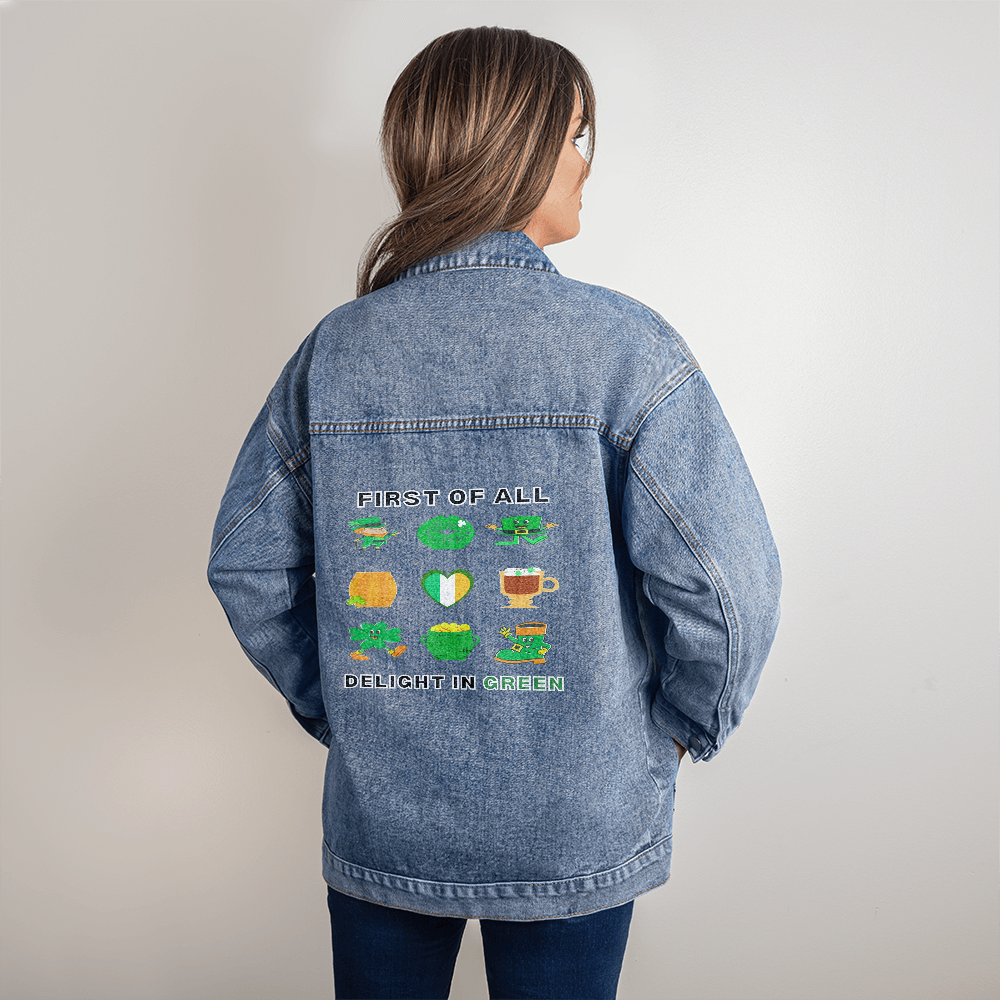 Irish Green Denim Jacket for St. Patrick’s Day