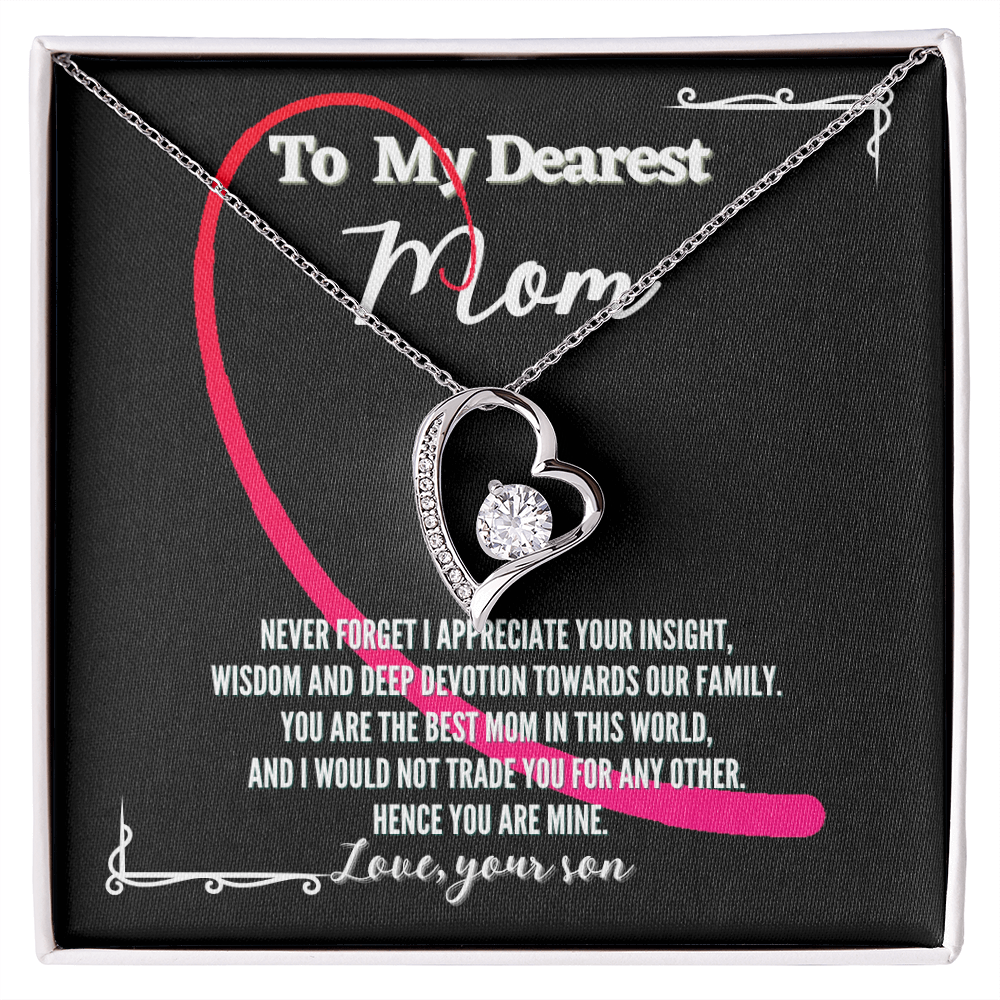 To My Dearest Mom From Son – Forever Love Necklace