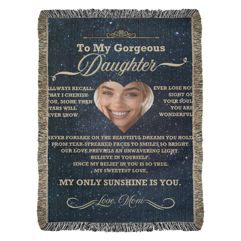 Daughter Photo Woven Blanket from Mom