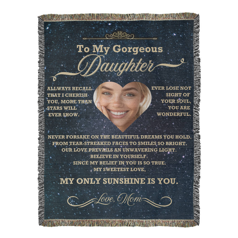 Daughter Photo Woven Blanket from Mom